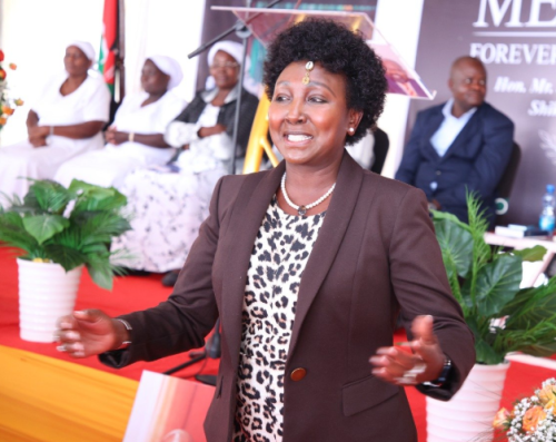 National Assembly Deputy Speaker Gladys Shollei speaks during a funeral program in Kakamega on July 20, 2024. PHOTO/@GladysShollei/X