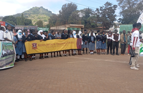 KMTC students during World Mental Health Day celebrations. PHOTO/@Kmtc_official/X