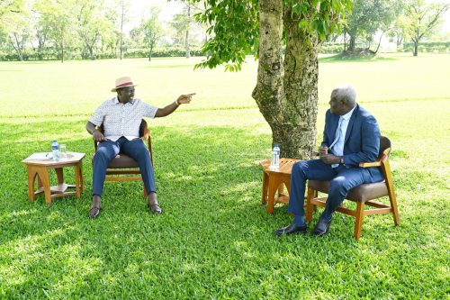 President William Ruto with AUC Chairperson Moussa Faki Mahamat. PHOTO/@WilliamsRuto/X