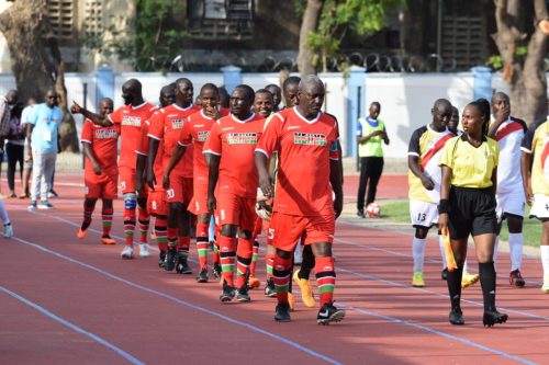 The Kenyan MPs men football team during their match against Uganda on December 8, 2024. PHOTO/https://web.facebook.com/ParliamentKE