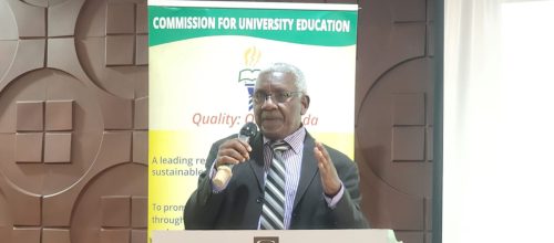 Chairman of the Commission for University Education Prof. Chacha Nyaigotti-Chacha.PHOTO/@CUE_Kenya/X