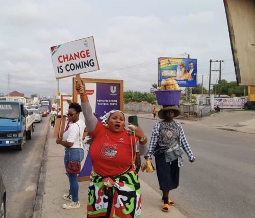 Opposition party NDC supporters campaign for the John Mahama. PHOTO/@OfficialNDCGh/X