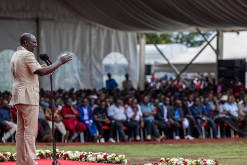 President William Ruto at Kimana, Kajiado County, for an interdenominational church service. PHOTO/@WilliamsRuto/X