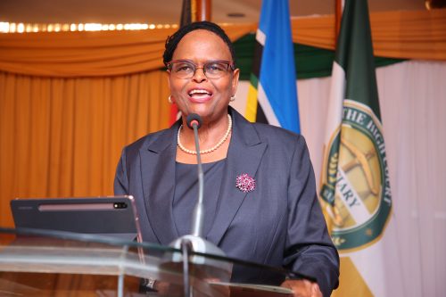 CJ Martha Koome speaking during the High Court Annual Human Rights Summit. PHOTO/@Kenyajudiciary/X