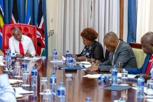 DP Kithure Kindiki chairs a meeting at his Karen Residence. PHOTO/@KindikiKithure/X