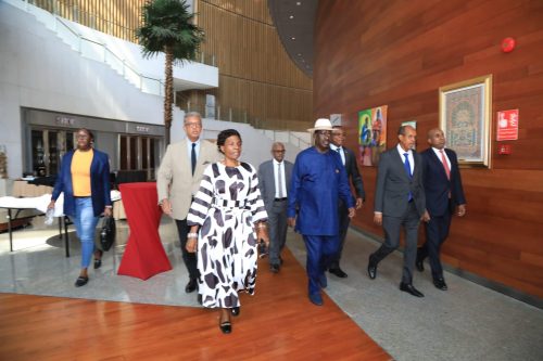 Former Prime Minister Raila Odinga and other candidates prepare for the AUC debate on Thursday December 12, 2024. PHOTO/@_AfricanUnion/X