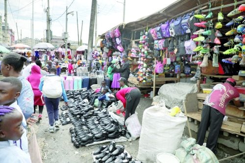 Hawkers at Gikomba market in Nairobi display their wares. They, however, complained of lack of customers despite it being Christmas season. PHOTO/Philip Kamakya
