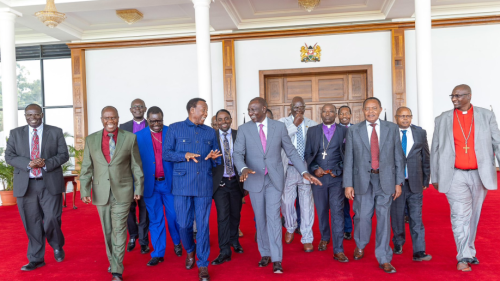 President William Ruto with the clergy