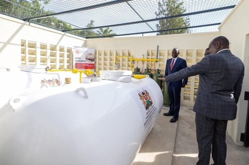 President William Ruto during the commissioning of the Liquefied Petroleum Gas (LPG) Programme for public learning institutions at Jamhuri High School. PHOTO/@WilliamsRuto/X