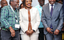 From left: Veteran journalist Macharia Gaitho, Kenya Editors Guild President Zubeida Kananu and Deputy President Kithure Kindiki. PHOTO/@KindikiKithure/X