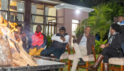 Leaders at a meeting in Farouk Kibet's home in Uasin Gishu on Friday, December 6, 2024. PHOTO/@KindikiKithure/X