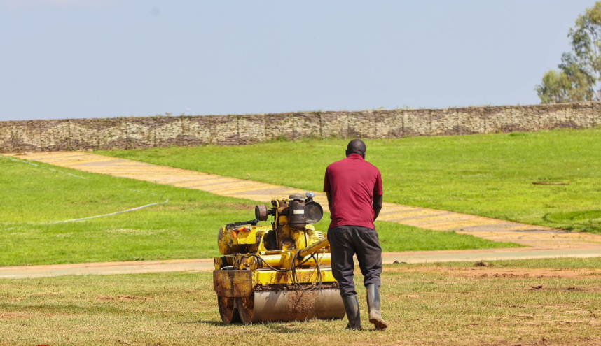 A worker works at the Uhuru Gardens ahead of the December 12, 2024, Jamhuri Day celebrations. PHOTO/@ray_omollo/X