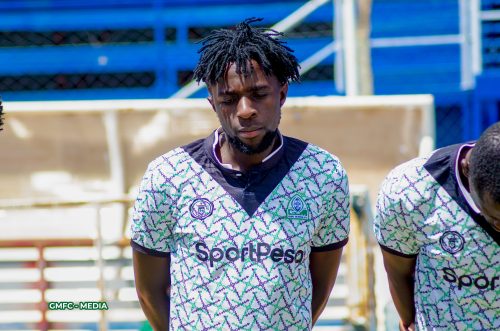 Gor Mahia midfielder Austin Odhiambo fully focused after training session on January 16, 2025. PHOTO/@gormahiafcke/X