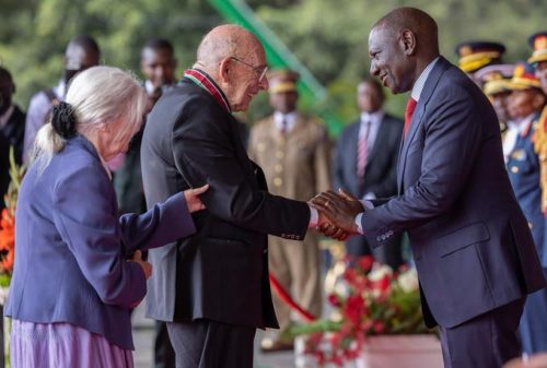 Bob Munro when he was honoured with the Elder of the Burning Spear (EBS) by President William Ruto on 12th December 2024. PHOTO/@WilliamsMkenya