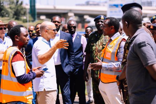 CAF inspection team at Kasarani. PHOTO/@Football_Kenya/X