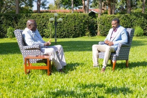 Rigathi Gachagua hosts former NHIF CEO Geoffrey Mwangi at his Wamunyoro residence on Friday, January 24, 2025. PHOTO/@rigathi/X