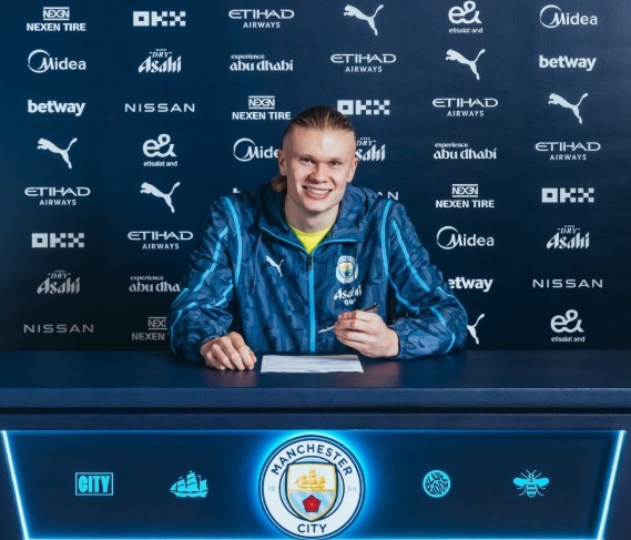 Striker Erling Haaland commits to Manchester City with a 9-year deal