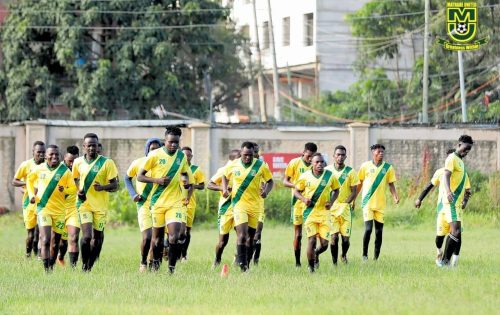 Mathare United FC players warming on January 2, 2025. PHOTO/https://www.facebook.com/MathareUtd