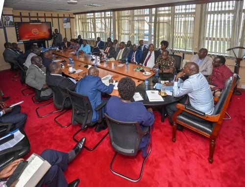 Interior Cabinet Secretary Kipchumba Murkomen chairing a inter-ministerial meeting on Wednesday January 22, 2025. PHOTO/@kipmurkomen/X