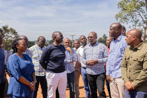 President William Ruto accompanied by other leaders during a site visit in Kisii on Wednesday January 1, 2025. PHOTO/@WilliamsRuto/X