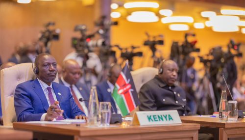 President William Ruto during the African Union Extraordinary Summit on Comprehensive Africa Agriculture Development Programme in Kampala, Uganda on Saturday, January 11, 2025. PHOTO/@WilliamsRuto/X