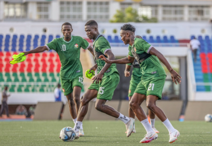 Harambee Stars training for Mapinduzi Cup. PHOTO/@Harambee__Stars/X