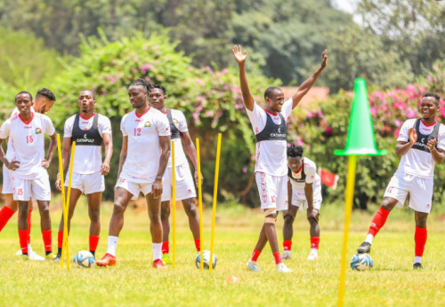 Kenneth Muguna trains with his Harambee Stars teammates. PHOTO/https://www.facebook.com/mugunakenneth