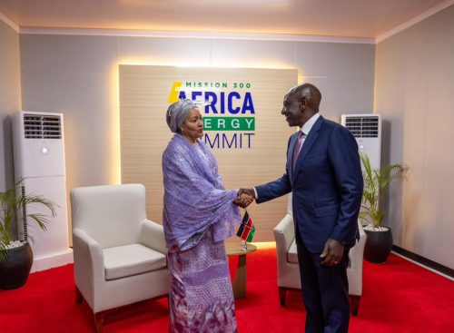 President William Ruto during a meeting with UN Deputy Secretary General Amina Mohammed on Tuesday January 28, 2025. PHOTO/@WilliamsRuto/X