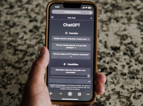 A photo showing someone using ChatGPT.