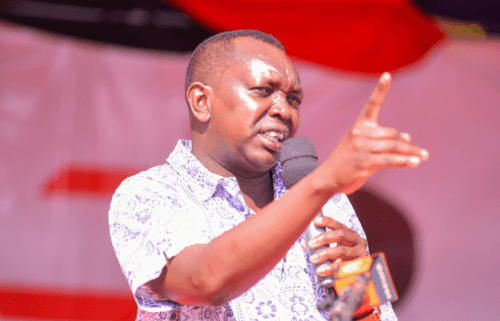 Kapseret MP Oscar Sudi speaks during a past function. PHOTO/@HonOscarSudi/X