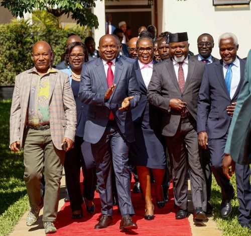 Deputy President Kithure Kindiki  consultative meeting with Meru leaders at his Karen residence on Tuesday, February 18, 2025. PHOTO/https://www.facebook.com/KithureKindi