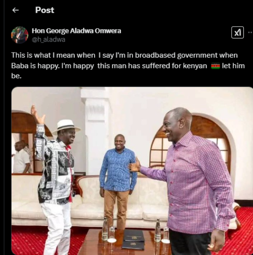 A post shared by Aladwa via his X account on Monday, February 24, 2025. PHOTO/Screengrab by PD Digital from @h_aladwa
