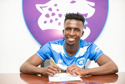 Fredrick Alushula signs for AFC Leopards. PHOTO/@AFCLeopards/X