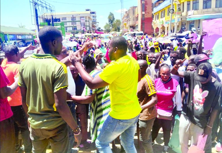 Protests in Bungoma streets. PHOTO/PRINT
