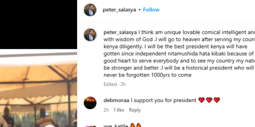 A post by MP Peter Salasya on Instagram on Sunday, February 23, 2025. PHOTO/Screengrab by K24 Digital from @peter_salasya
