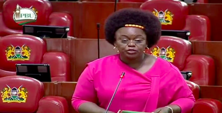 MP Millie Odhiambo speaking in parliament. PHOTO/Screengrab by PD Digital