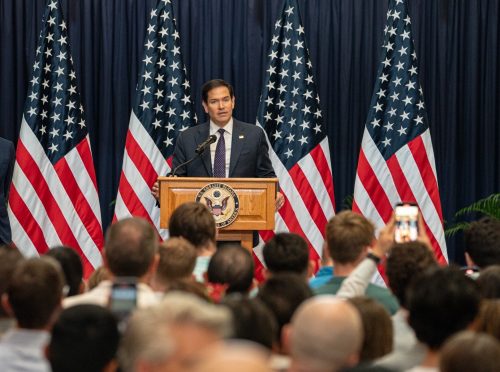 US Secretary of State Marco Rubio during a past media address. PHOTO/@SecRubio/X