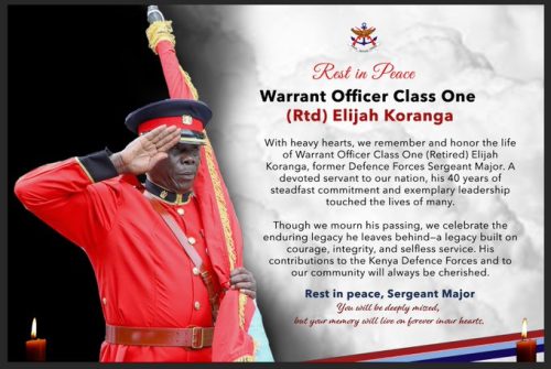 KDF statement on the death of Elijah Koranga. PHOTO/@kdfinfo/X