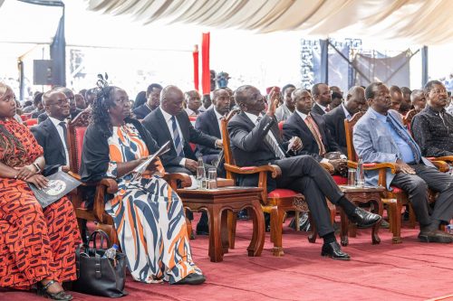 President Ruto together with other leaders join mourners in Baringo County to pay his last respects to the late Senator William Cheptumo. PHOTO/https://www.facebook.com/williamsamoei