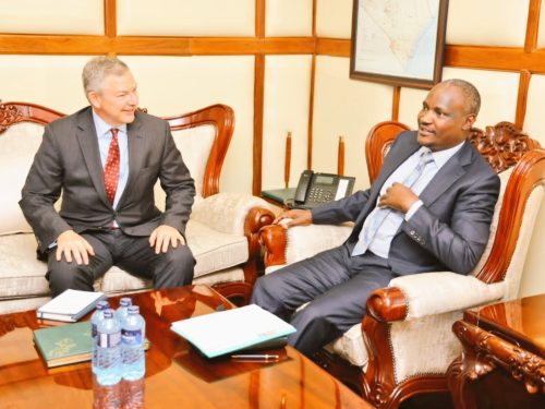 Treasury CS John Mbadi with Marc Dillard, Chargé d’Affaires a.i.. PHOTO/@KeTreasury
