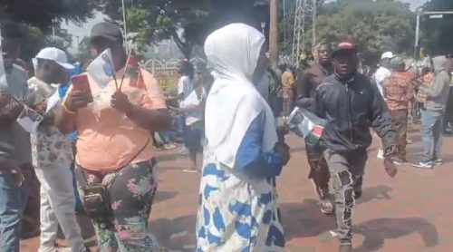 ODM Supporters gathered outside KICC on Friday March 7, 2025. PHOTO/Screengrab by PD Digital/ video posted by Capital FM on X