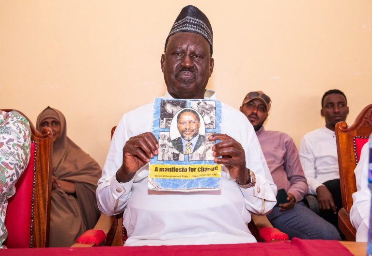 Wajir resident surprises Raila with his 1997 presidential manifesto