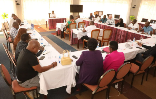 CS Alfred Mutua in a meeting with a delegation of leaders from Ukambani. PHOTO/@DrAlfredMutua/X