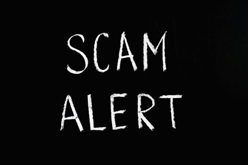 A photo showing the words scam alert. PHOTO/PEXELS