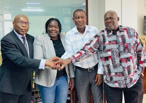 Gor Mahia's new officials; Chairman Ambrose Rachier, Vice Chair Sally Bolo, Secretary General Nick Arum, and Treasurer Gerphas Okuku.