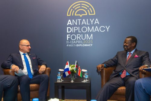 Foreign Affairs CS Musalia Mudavadi and his Croatian counterpart, Gordan Radman. PHOTO/@MusaliaMudavadi/X
