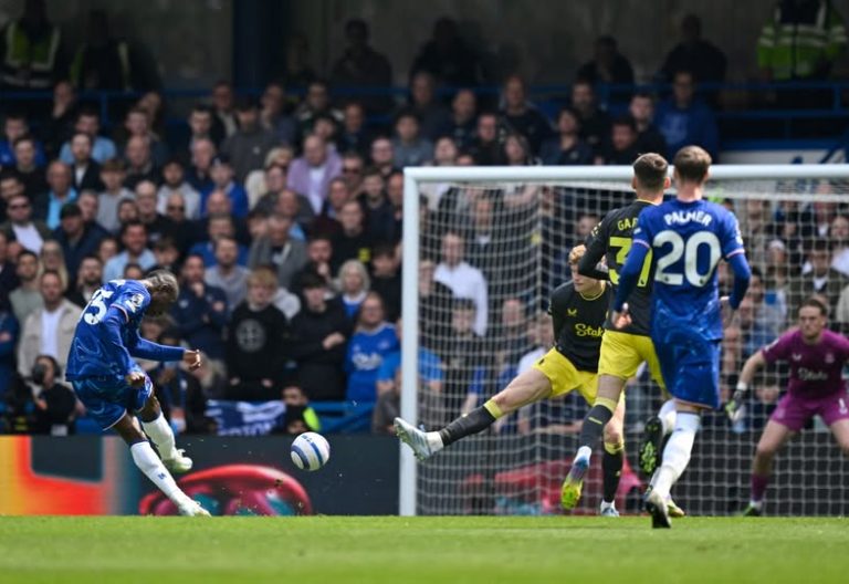 Chelsea\'s Nicolas Jackson scores their first goal. PHOTO/https://www.facebook.com/premierleague/photos