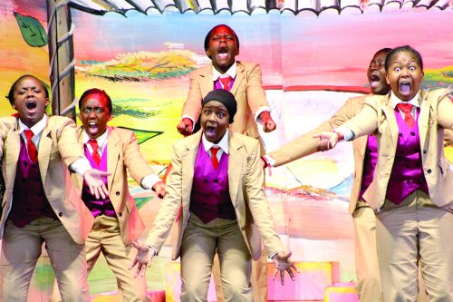 Westlands Primary School presenting a choral verse at the State Concert in Nakuru. PHOTO/George Orido