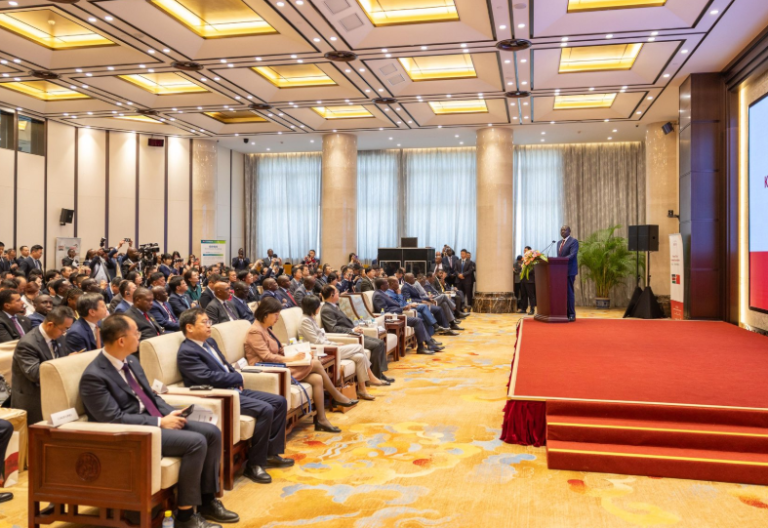 President William Ruto speaks during the Kenya-China Investor Roundtable in Beijing. PHOTO/@WilliamsRuto/X