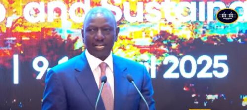 President William Ruto speaking during the World Chambers Federation Africa Summit in Nairobi on Wednesday, April 9, 2025. PHOTO/Screengrab by PD Digital/https://www.youtube.com/watch?v=i9fMjsinGJ0
